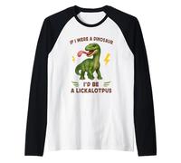 Funny Dinosaur Adult Joke Meme Hilarious Licking Pussy Pun Camiseta Manga Raglan