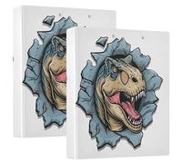 Funny Dinosaur - Carpeta de 3 anillos de 1.5 pulgadas, flexible con bolsillos, 3 anillas para escuela, universidad, oficina