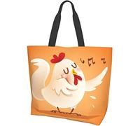 Funny Dinosaur Play Guitar Rock Star Music Tote Bag Large Casual Mujer Bolsos de hombro Reutilizables Bolsas de comestibles para el trabajo Compras Viajes Playa