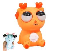 Funny Dinosaur Stress Relief Toy, Eye-Popping Dragon Squeeze Toy for Adults, Pink Squishy Slow Rise Stress Ball, Office Desk Stress Relief, Cute Popping Ball Toy Valentine Gift (Orange)