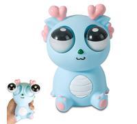 Funny Dinosaur Stress Relief Toy, Eye-Popping Dragon Squeeze Toy for Adults, Pink Squishy Slow Rise Stress Ball, Office Desk Stress Relief, Cute Popping Ball Toy Valentine Gift (Blue)