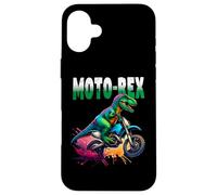 Funny Dinosaur T-Rex Motorbike Dirt Bike Motocross Off Road Carcasa para iPhone 16 Plus