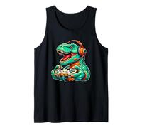 Funny Dinosaur Video Games Cool Gamer T-Rex Men Women Kids Camiseta sin Mangas