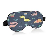 Funny Dinosaurs Sleep Mask Lightweight Soft Breathable Eye Mask with Adjustable Strap Blackout Eye Mask for Women Men for Travel Night Sleeping