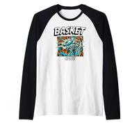 Funny Disc Golf Basket Case Retro Pop Art Camiseta Manga Raglan