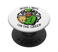 Funny Disc Golf Día de San Patricio Irlandés I Was On The Green PopSockets PopGrip Adhesivo
