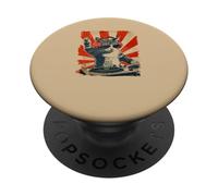 Funny DJ Cat Disco Sound Tech Auriculares Música PopSockets PopGrip Adhesivo