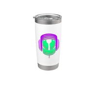 Funny DJ Marshmallow SmilingFace Cute - Colores 4D Vaso térmico de acero inoxidable de doble pared