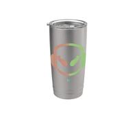 Funny DJ SmilingFace Marrón|Verde Vaso térmico de acero inoxidable de doble pared