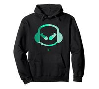Funny DJ SmilingFace Multicolores Verde Olive|Turquesa Sudadera con Capucha