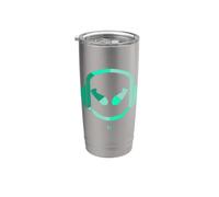 Funny DJ SmilingFace Multicolores Verde Olive|Turquesa Vaso térmico de acero inoxidable de doble pared
