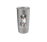 Funny Do What I Want Blue Merle Australian Shepherd Lover Vaso térmico de acero inoxidable de doble pared
