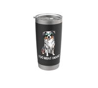 Funny Do What I Want Blue Merle Australian Shepherd Lover Vaso térmico de acero inoxidable de doble pared