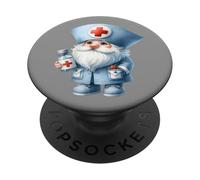 Funny Doctor GNOME Graphic For Women and Men Retro Nurse PopSockets PopGrip Adhesivo