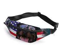 Funny Dog American Flag Faros y Barcos Riñonera, Riñonera Deportiva para niños Adultos para Hombres y Mujeres