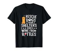 Funny Dog and Wine Lover I Rescue Dogs and Wine Camiseta