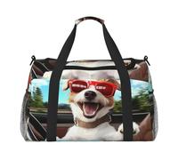 Funny Dog - Bolsa de viaje resistente al agua compacta para deportes, gimnasio y fin de semana para hombres y mujeres