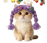 Funny Dog Cat Cosplay Wig - Cute Colored Hairpiece | Adjustable Pet Wigs, For Halloween, Christmas, Parties, Festivals, Dog Wigs For Small Medium and Large Dogs Cosplay (Linen Color Bangs)