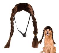 Funny Dog Cat Cosplay Wig - Pet Funny Headwear | Dogs Cats Wigs Dress Up, For Small Medium Dog Large Funnys Cosplay Cat Halloween Christmas Party Supplies Black Straight Hair
