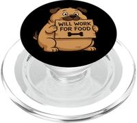 Funny Dog Doggy Will Work for Food - Regalo para Hombres, Mujeres y niños PopSockets PopGrip para MagSafe