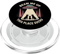 Funny Dog Dogs Retro UFO Nave Espacial PopSockets PopGrip para MagSafe