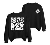 Funny Dog Groomer Sweatshirt, Dog Grooming Shirt,Pet Groomer Pullover, Women Crew Neck Dog Paw Graphic Top
