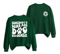 Funny Dog Groomer Sweatshirt, Dog Grooming Shirt,Pet Groomer Pullover, Women Crew Neck Dog Paw Graphic Top