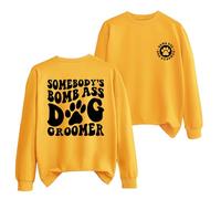 Funny Dog Groomer Sweatshirt, Dog Grooming Shirt,Pet Groomer Pullover, Women Crew Neck Dog Paw Graphic Top