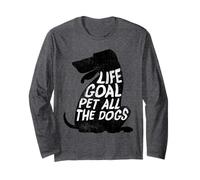 Funny Dog Lover Life Goal Pet All The Dogs Mom Dad Theme Manga Larga