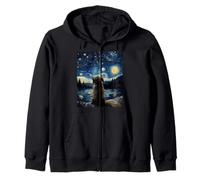 Funny Dog Lover Vincent Van Gogh Noche Estrellada Perro Lindo Perro Sudadera con Capucha