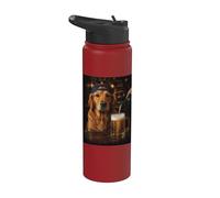Funny Dog Meme Golden Retriever Drinking Beer Stainless Steel Insulated Water Bottle