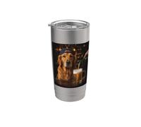 Funny Dog Meme Golden Retriever Drinking Beer Vaso térmico de acero inoxidable de doble pared