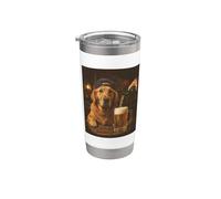 Funny Dog Meme Golden Retriever Drinking Beer Vaso térmico de acero inoxidable de doble pared