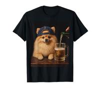 Funny Dog Meme Pomeranian Drinking Beer Camiseta