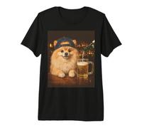 Funny Dog Meme Pomeranian Drinking Beer Camiseta Premium
