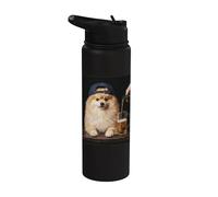 Funny Dog Meme Pomeranian Drinking Beer Stainless Steel Insulated Water Bottle