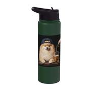 Funny Dog Meme Pomeranian Drinking Beer Stainless Steel Insulated Water Bottle