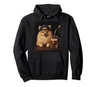 Funny Dog Meme Pomeranian Drinking Beer Sudadera con Capucha