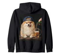 Funny Dog Meme Pomeranian Drinking Beer Sudadera con Capucha