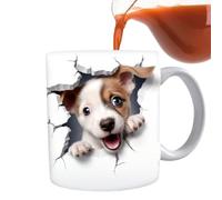 Funny Dog Mug - 350ml Ceramic Hand-Painted Cartoon Puppy Cup | Colorful Drinking Mug With Handle For Tea, Coffee, Milk, Juice & Cocoa | Cute And Fun Animal Cup For Home, Office Or Gift