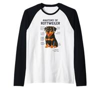 Funny Dog Owner Anatomy of A Rottweiler Camiseta Manga Raglan