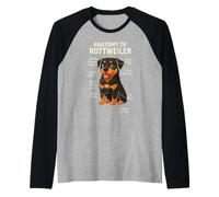 Funny Dog Owner Anatomy of A Rottweiler Camiseta Manga Raglan