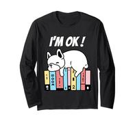 Funny Dog Reading | I'm OK Book Lovers Humor Tee Manga Larga
