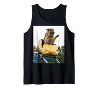 Funny Dog Roller Coaster Meme Silly Graphic German Shepherd Camiseta sin Mangas