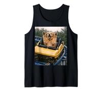 Funny Dog Roller Coaster Meme Silly Graphic Golden Retriever Camiseta sin Mangas