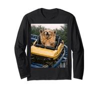 Funny Dog Roller Coaster Meme Silly Graphic Golden Retriever Manga Larga