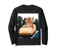 Funny Dog Roller Coaster Meme Silly Graphic Golden Retriever Manga Larga