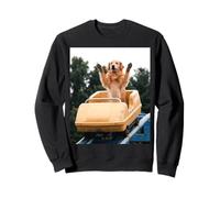 Funny Dog Roller Coaster Meme Silly Graphic Golden Retriever Sudadera