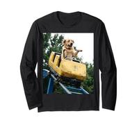 Funny Dog Roller Coaster Meme Silly Graphic Labrador Manga Larga