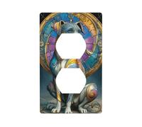 Funny Dog Surrealista Art Outlet Cover Light Switch Cover Decorativo 1 Gang Placa de pared para Cocina Cuarto Baño Tamaño 7 x 11,4 cm